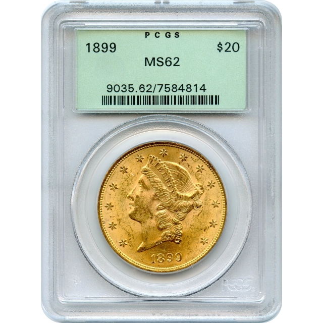 1899 $20 Liberty Head Double Eagle PCGS MS62