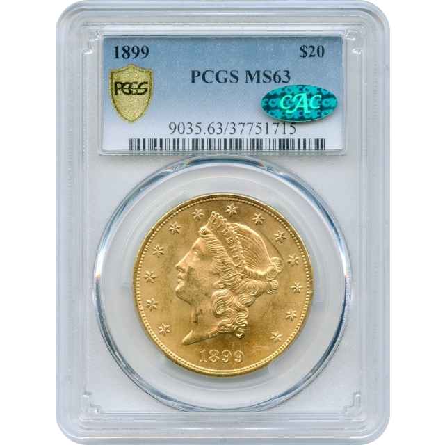 1899 $20 Liberty Head Double Eagle PCGS MS63 (CAC)