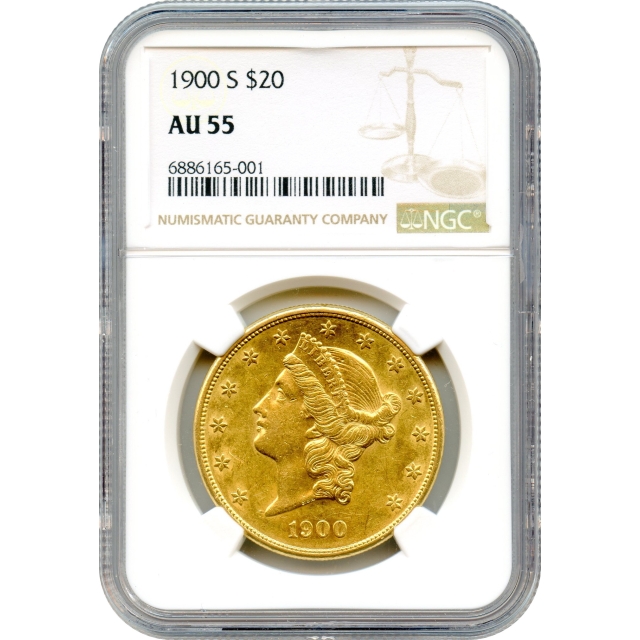 1900-S $20 Liberty Head Double Eagle NGC AU55