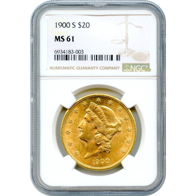 1900-S $20 Liberty Head Double Eagle NGC MS61