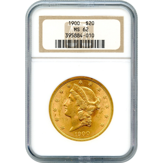 1900 $20 Liberty Head Double Eagle NGC MS62