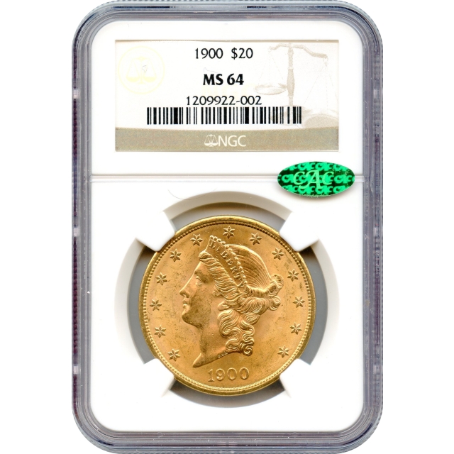 1900 $20 Liberty Head Double Eagle NGC MS64 (CAC)