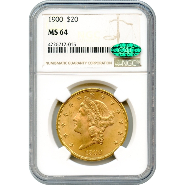 1900 $20 Liberty Head Double Eagle NGC MS64 (CAC)