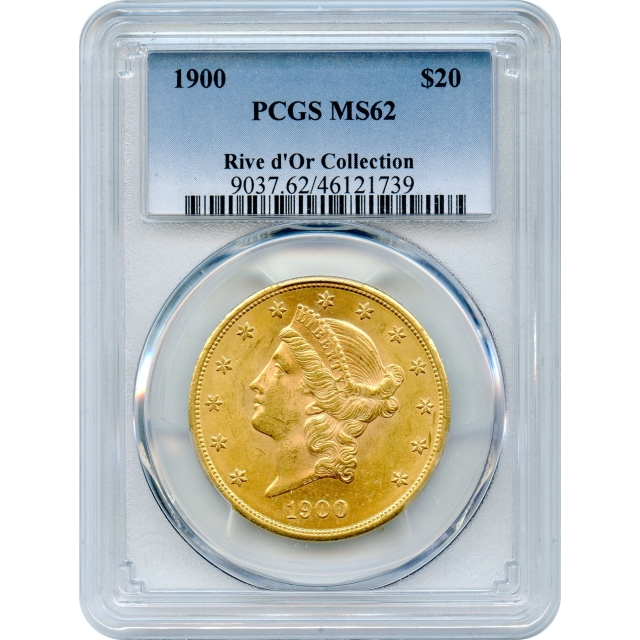 1900 $20 Liberty Head Double Eagle PCGS MS62 Ex.Rive d'Or Collection