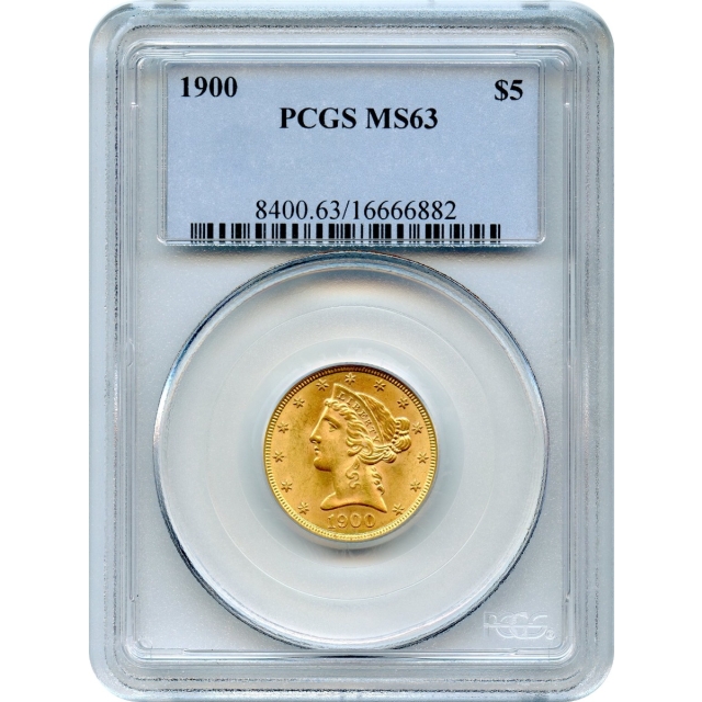 1900 $5 Liberty Head Half Eagle PCGS MS63