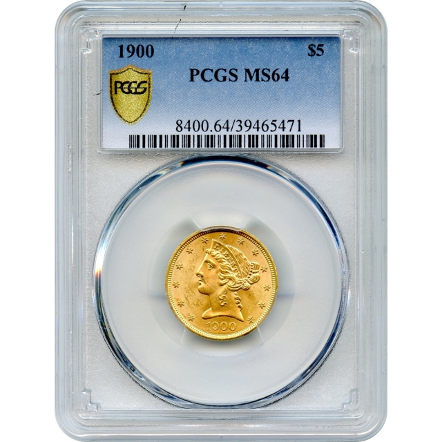 1900 $5 Liberty Head Half Eagle PCGS MS64