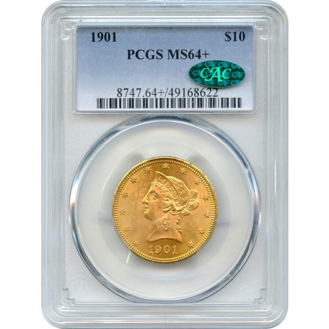 1901 $10 Liberty Head Eagle PCGS MS64+ (CAC)