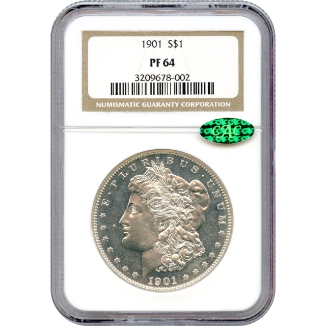 1901 $1 Morgan Silver Dollar NGC PR64 (CAC)