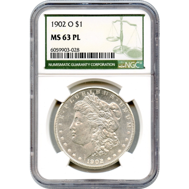 1902-O $1 Morgan Silver Dollar NGC (Green Label) NGC MS63PL