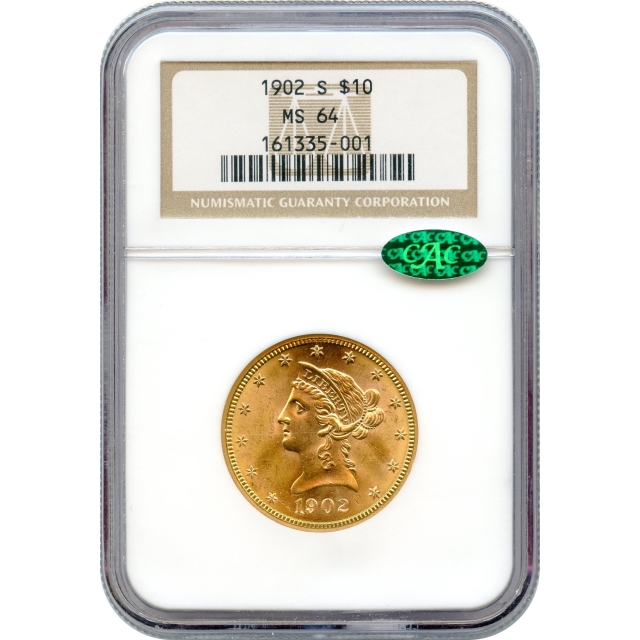 1902-S $10 Liberty Head Eagle NGC MS64 (CAC)