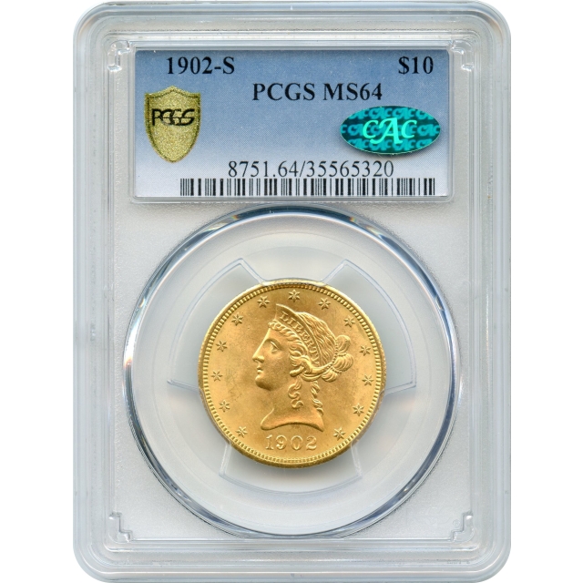 1902-S $10 Liberty Head Eagle PCGS MS64 (CAC)