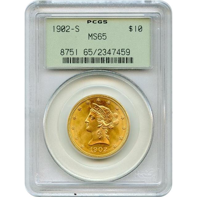 1902-S $10 Liberty Head Eagle PCGS MS65 (OGH & PQ+)