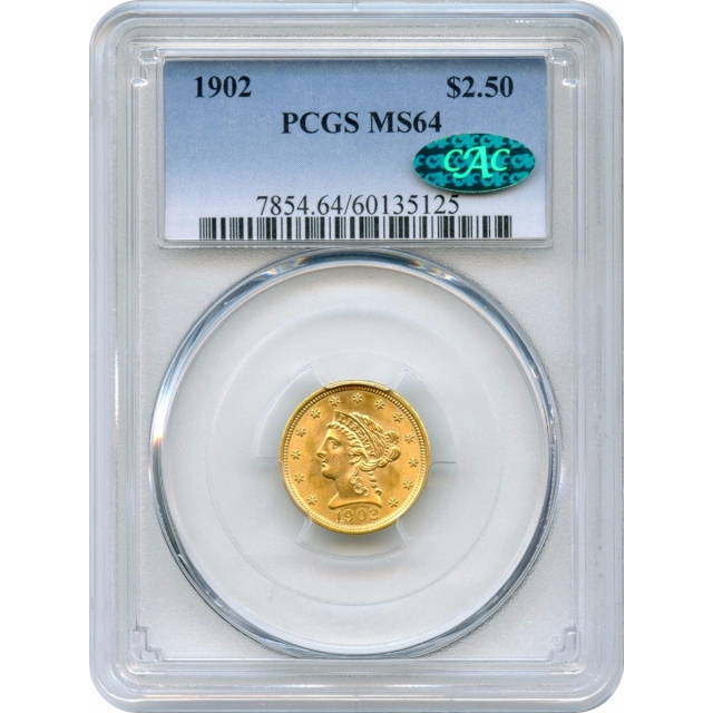 1902 $2.50 Liberty Head Quarter Eagle PCGS MS64 (CAC)