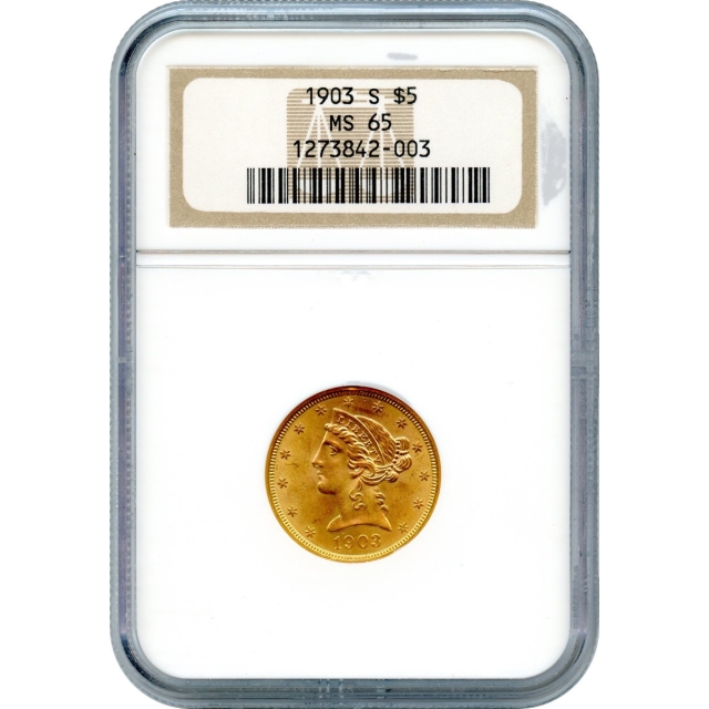 1903-S $5 Liberty Head Half Eagle NGC MS65