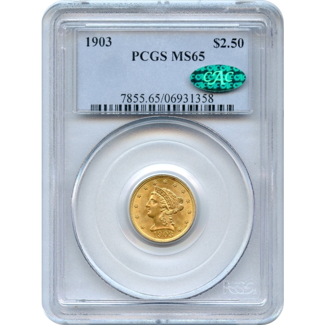 1903 $2.50 Liberty Head Quarter Eagle PCGS MS65 (CAC)