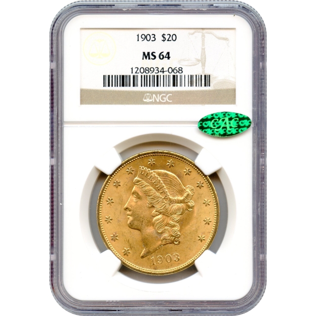 1903 $20 Liberty Head Double Eagle NGC MS64 (CAC)