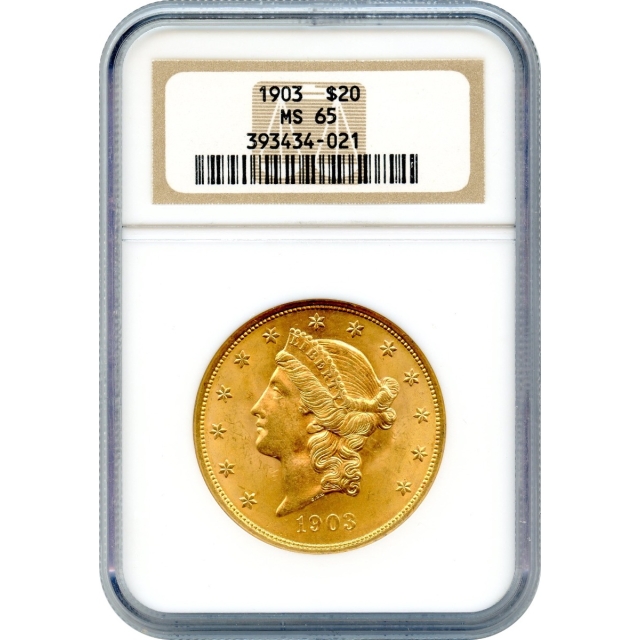 1903 $20 Liberty Head Double Eagle NGC MS65