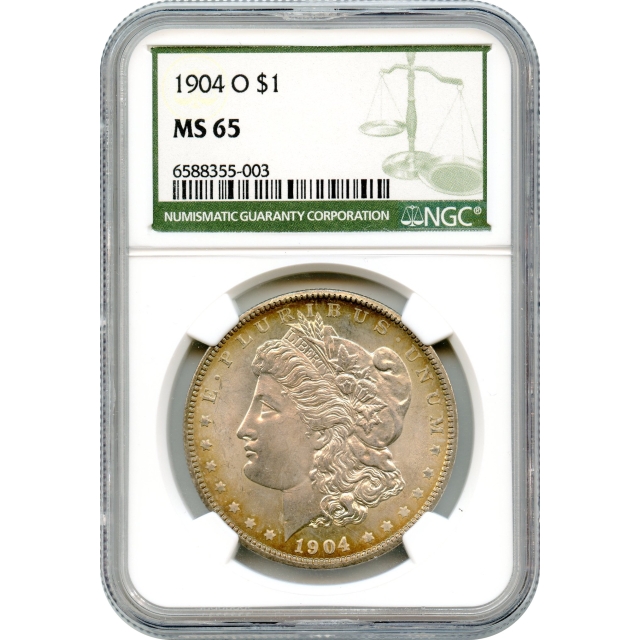 1904-O $1 Morgan Silver Dollar NGC (Green Label) MS65