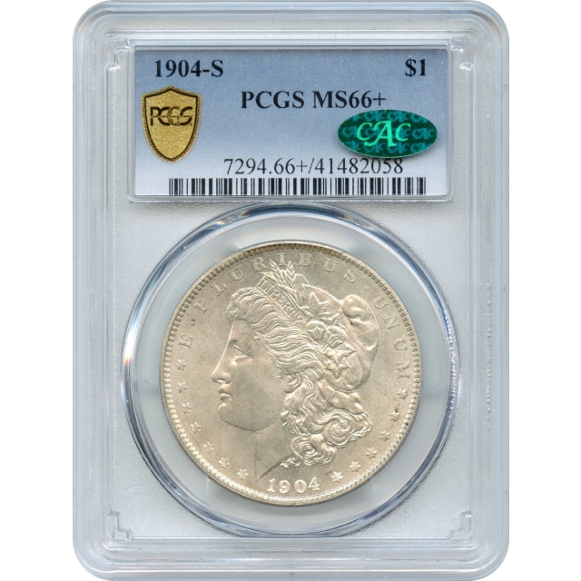 1904-S $1 Morgan Silver Dollar PCGS MS66+ (CAC)