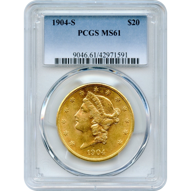 1904-S $20 Liberty Head Double Eagle PCGS MS61