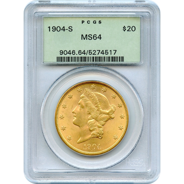 1904-S $20 Liberty Head Double Eagle PCGS MS64