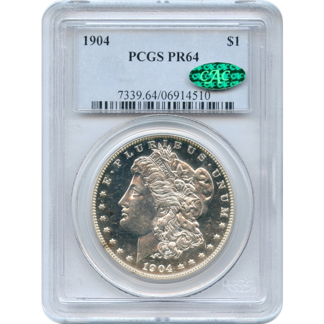 1904 $1 Morgan Silver Dollar PCGS PR64 (CAC)