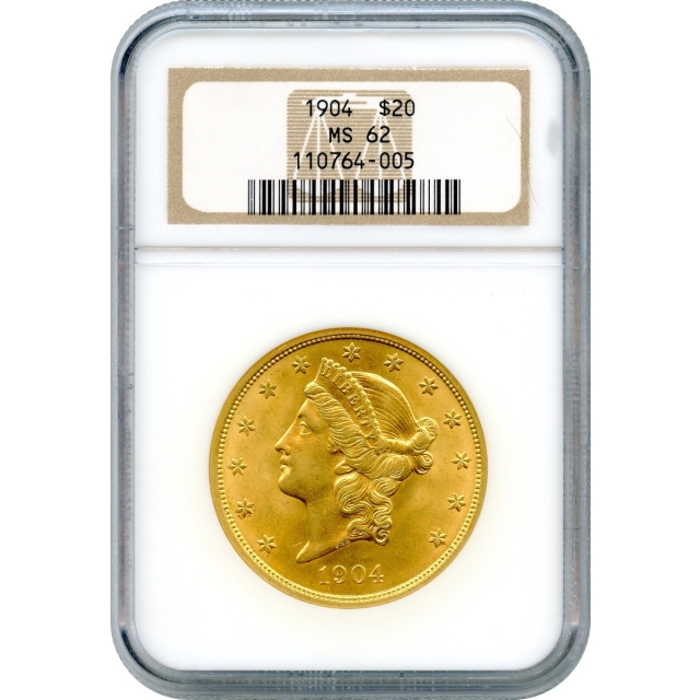 1904 $20 Liberty Head Double Eagle NGC MS62