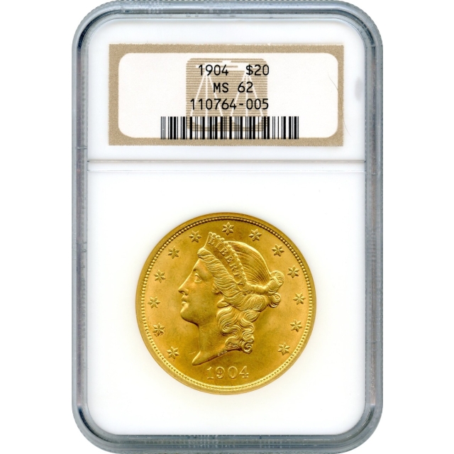 1904 $20 Liberty Head Double Eagle NGC MS62