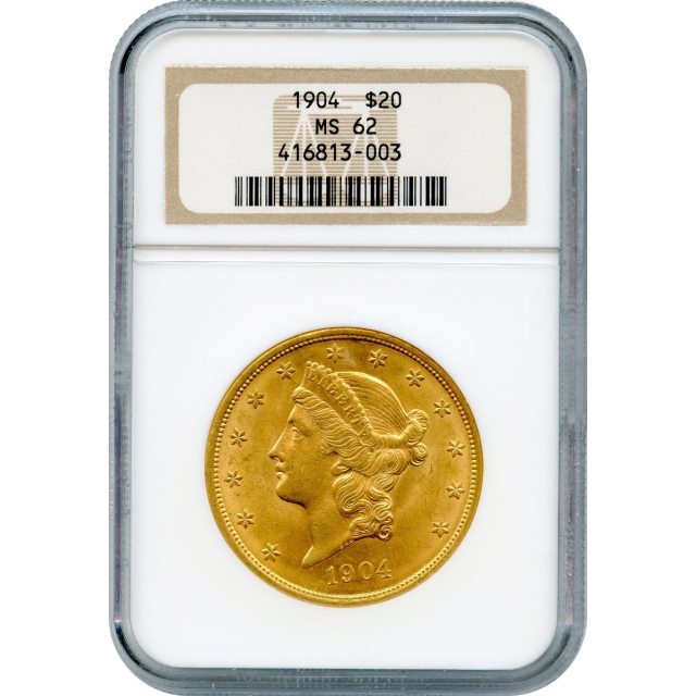 1904 $20 Liberty Head Double Eagle NGC MS62