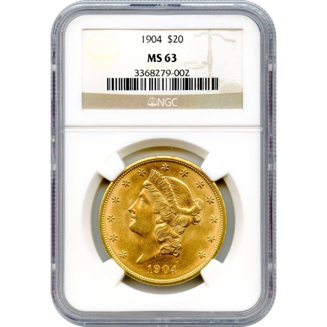 1904 $20 Liberty Head Double Eagle NGC MS63