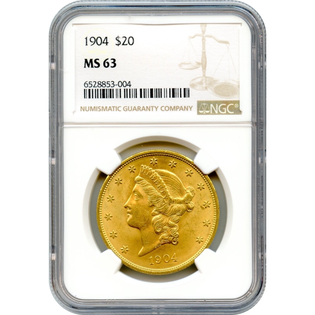 1904 $20 Liberty Head Double Eagle NGC MS63