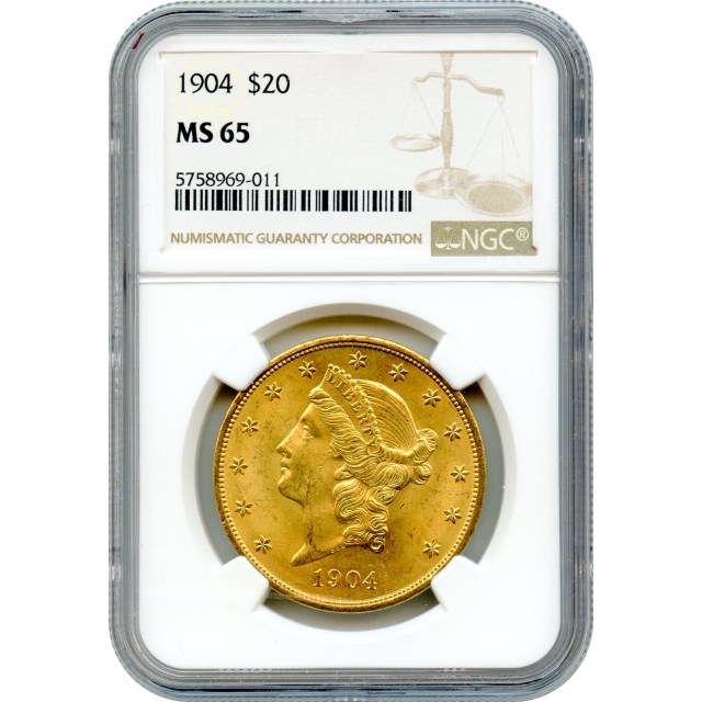 1904 $20 Liberty Head Double Eagle NGC MS65