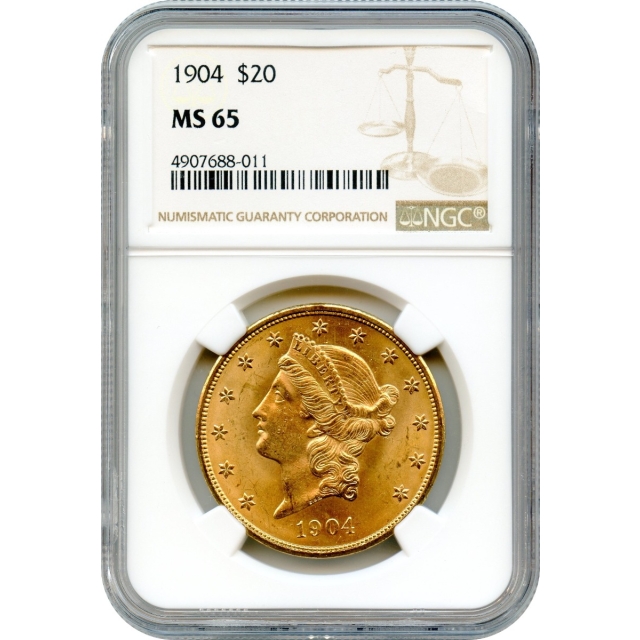 1904 $20 Liberty Head Double Eagle NGC MS65