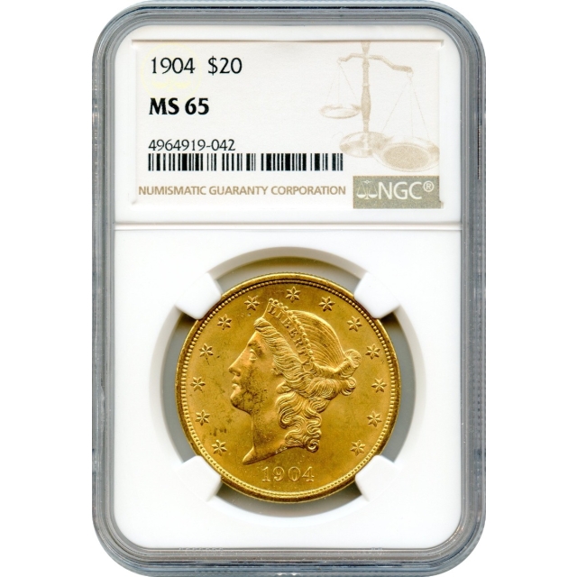1904 $20 Liberty Head Double Eagle NGC MS65