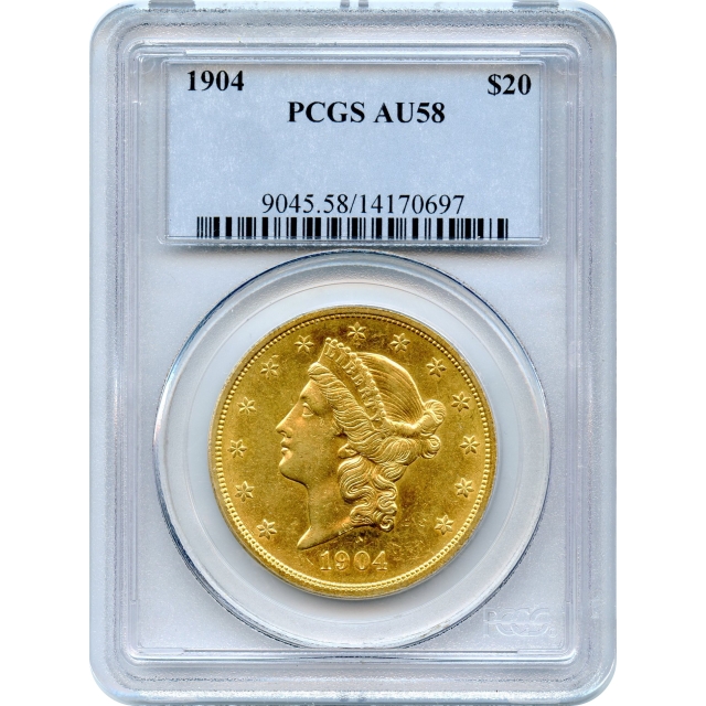 1904 $20 Liberty Head Double Eagle PCGS AU58