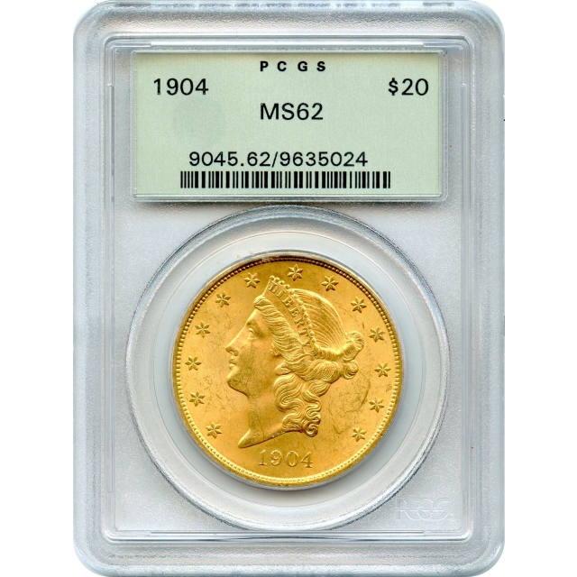 1904 $20 Liberty Head Double Eagle PCGS MS62