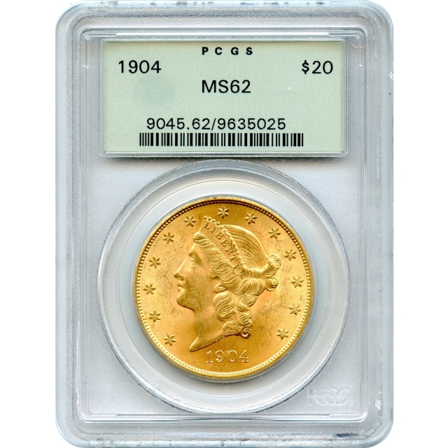 1904 $20 Liberty Head Double Eagle PCGS MS62