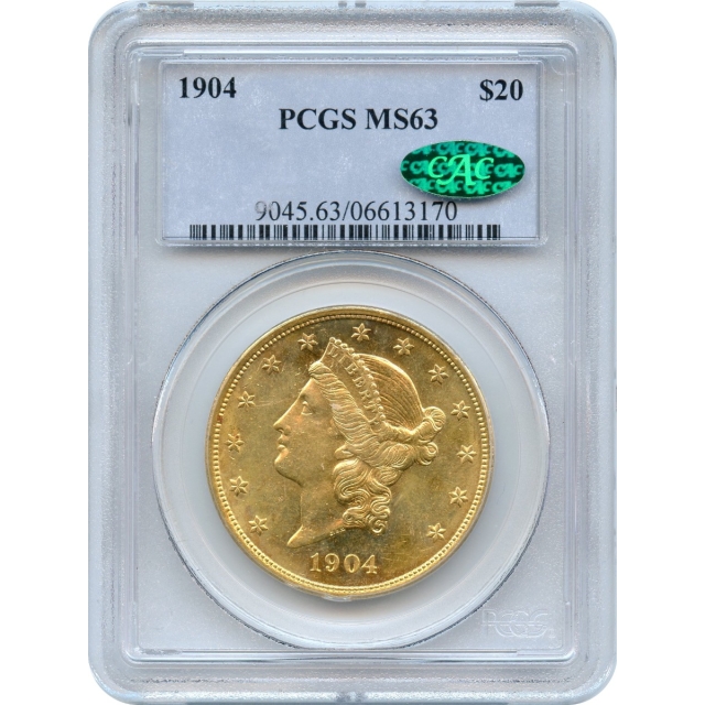 1904 $20 Liberty Head Double Eagle PCGS MS63 (CAC)