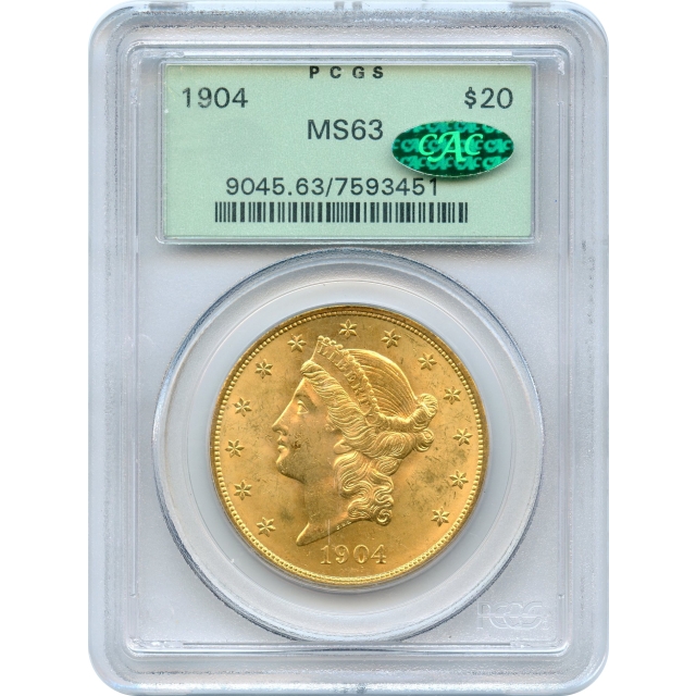 1904 $20 Liberty Head Double Eagle PCGS MS63 (CAC)