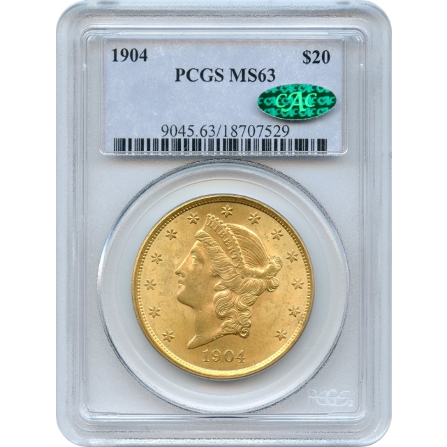 1904 $20 Liberty Head Double Eagle PCGS MS63 (CAC)