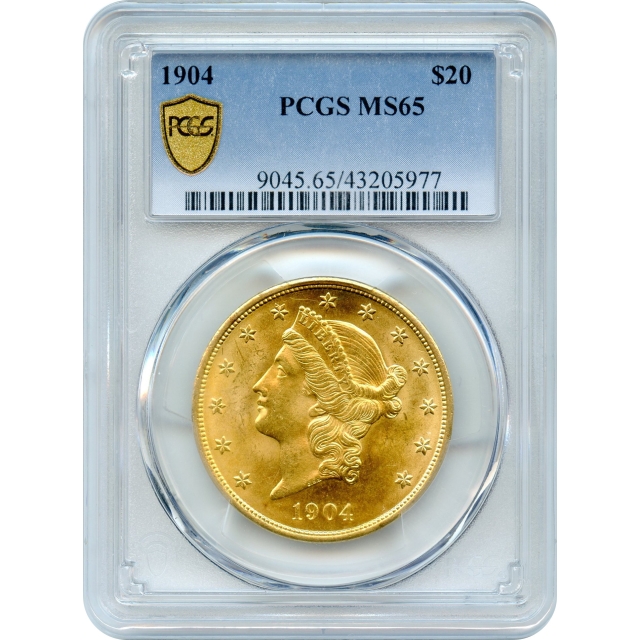 1904 $20 Liberty Head Double Eagle PCGS MS65