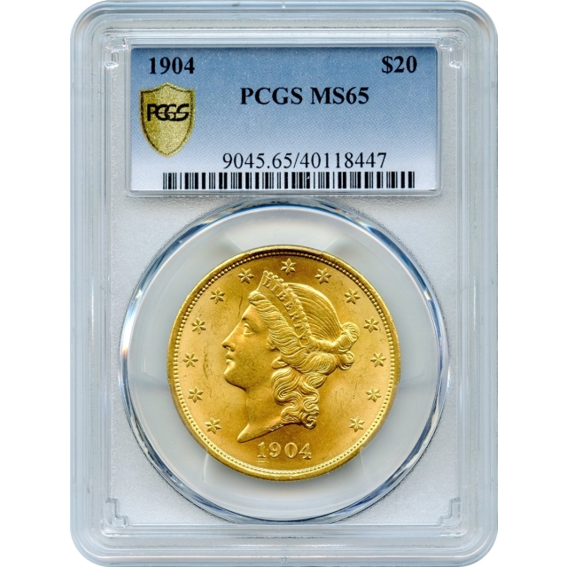 1904 $20 Liberty Head Double Eagle PCGS MS65