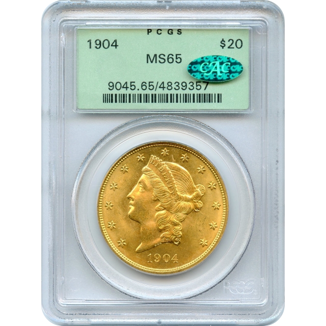 1904 $20 Liberty Head Double Eagle PCGS MS65 (CAC)