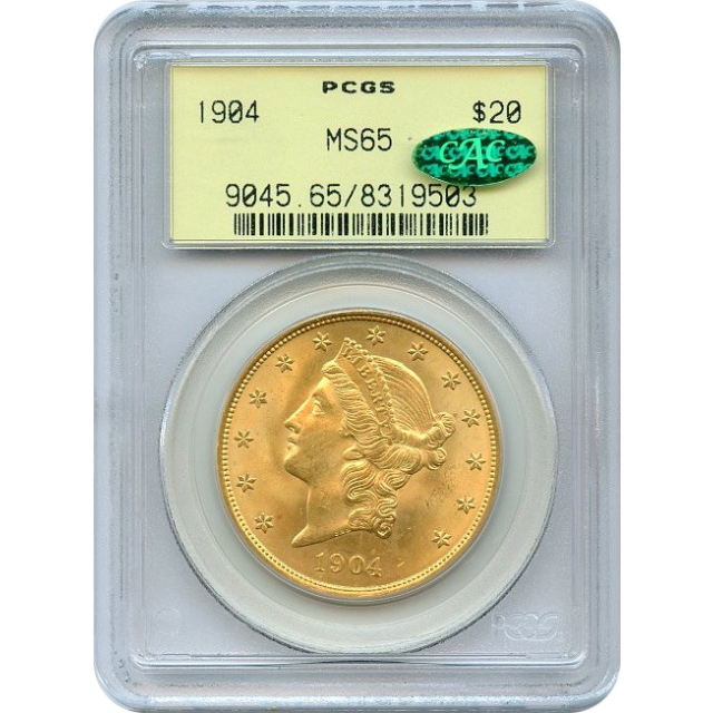 1904 $20 Liberty Head Double Eagle PCGS MS65 (CAC)