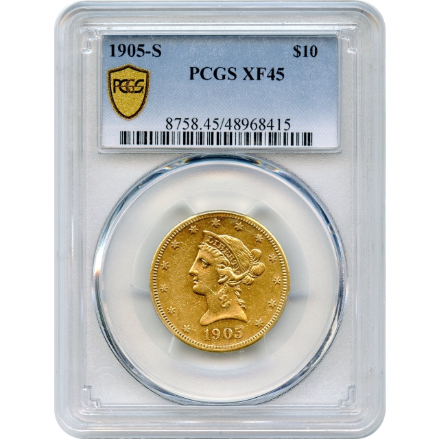 1905-S $10 Liberty Head Eagle PCGS XF45