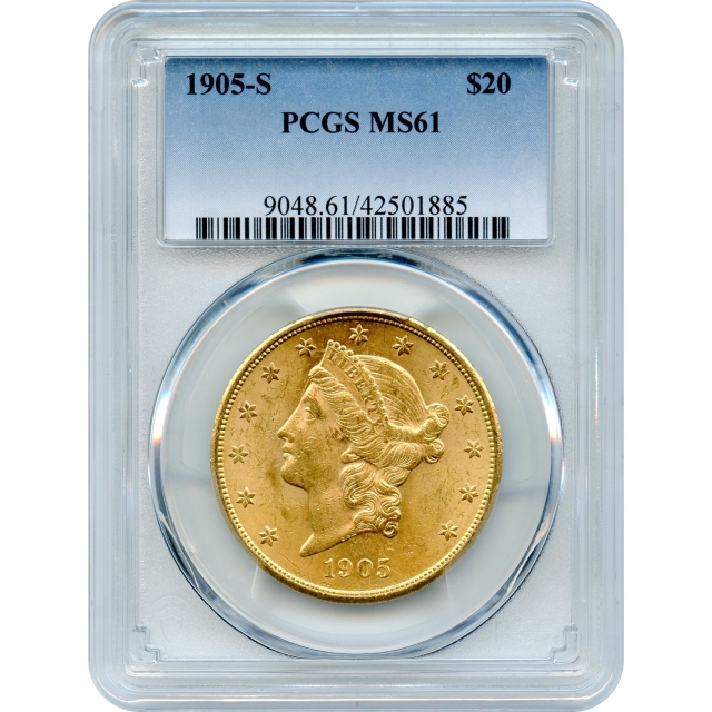 1905-S $20 Liberty Head Double Eagle PCGS MS61