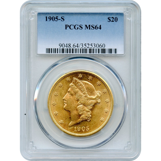 1905-S $20 Liberty Head Double Eagle PCGS MS64