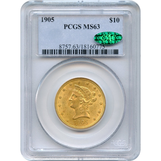 1905 $10 Liberty Head Eagle PCGS MS63 (CAC)