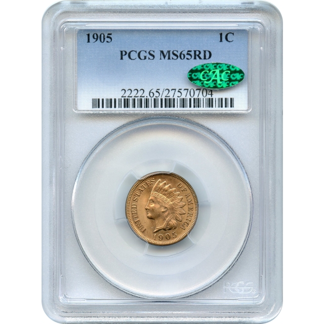 1905 1C Indian Head Cent PCGS MS65RD (CAC)