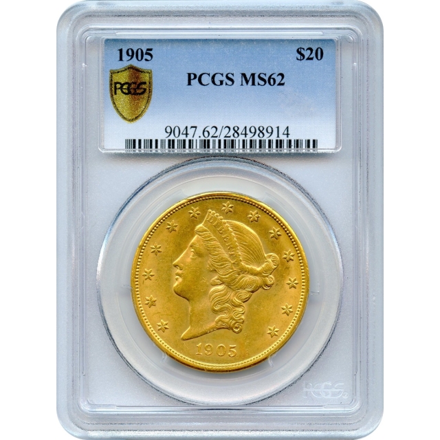 1905 $20 Liberty Head Double Eagle PCGS MS62